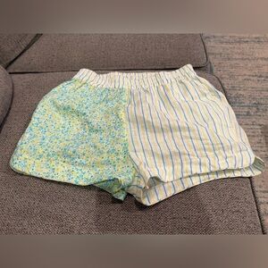 SOLID & STRIPED High Waist Floral and Striped Shorts